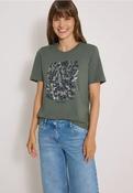 Cecil Olive Green Leopard Print T-Shirt image