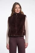 Nikki Coffee Roast Faux Fur Gilet image