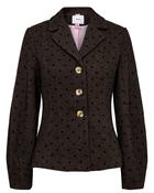 Nuamia Black Coffee Polka Dot Blazer