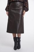Almas Chocolate Brown Faux Leather Skirt