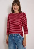 Cecil Red Stripe Boatneck Top