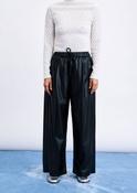 Odaesan Black Faux Leather Trousers image