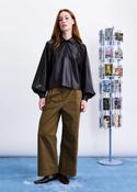 Seorak Plum Faux Leather Blouse | Sixty Three Boutique
