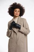 Havila Black Faux Leather Gloves image