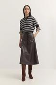 Chocolate Brown Leather Skirt image