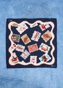 Stamp Night Blue Scarf