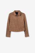 Roma Tan Faux Suede Jacket image