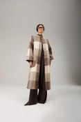 Spilt Brown Check Coat