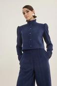 Ruffled Neck Classic Navy Blue Jacket image