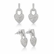 Crystal Heart Lock Earrings image