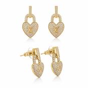 Crystal Heart Lock Earrings image