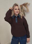 Denim Ruffle Collar Knit image