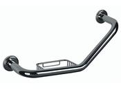 Bisk 71925 Angled Grab Bar With Soap Basket Stainless Steel 457mm image