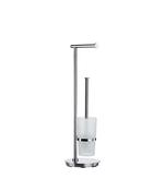 Smedbo SFK607 Freestanding Toilet Roll &amp; Brush Holder Round Base image