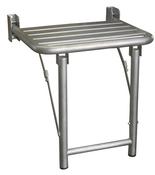 Nofer N15045.S Folding Shower Seat with Floor Support Stainless Steel Satin image