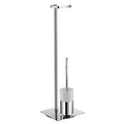 Smedbo SFK322P Outline Toilet Roll &amp; Brush Combo Freestanding Porcelain image