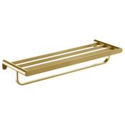 Nofer N16843.G Verona Brushed Brass Towel Rack Shelf With Bottom Bar