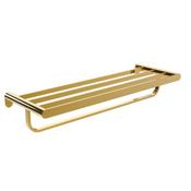 Nofer N16843.PG Verona Polished Gold Towel Rack Shelf With Bottom Bar