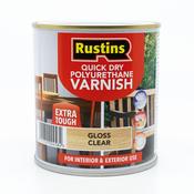 500ml Rustins Quick Dry Clear Gloss Polyurethane Varnish