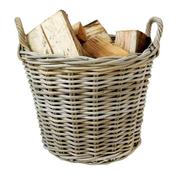Round Kubu Log Basket Small