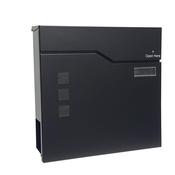 Manor Black Galvanised Steel Plain Postbox