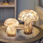 Pink &amp; White GlassArt Mushroom - Large