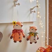 Mrs Fox Pendant – Hanging Autumn Plush Ornament (14cm) image