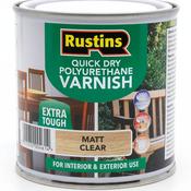 Rustins Quick Dry Polyurethane Varnish Matt Clear 250ml image