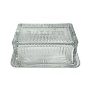 The Pantry Clear Glass Butter Dish with Lid image