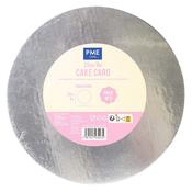 Pack of 5 Round Cake Cards, Silver (8" / 20cm) image