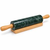 Apollo Green Marble Rolling Pin with Beech Handles &amp; Stand