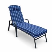 Steel Padded Sun Lounger - Blue Stripe image