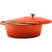 Steelex Orange Oval Cast Iron Casserole 30cm image