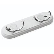 Bristol White &amp; Chrome 2 Hook Wall Rack – Sleek and Functional Storage Solution image