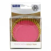 Peach with Gold Baking Cases
