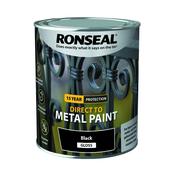Ronseal Direct To Metal Black Gloss 750Ml image