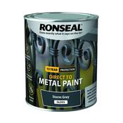 Ronseal Direct To Metal Steel Grey Gloss 750Ml image