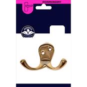 Twin Brass Coat Hook