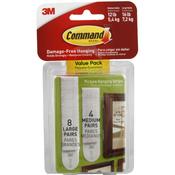 3M Command Medium and Large Picture Hanging Strips Value Pack