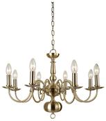 8 Light Brass Flemish Fitting