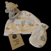 Merino Wool Hat & Mittens Newborn Gift Set