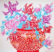 Oisín Byrne - Blue Red Cut Flowers