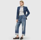 BAGGY STRAIGHT JEAN WITH TURNED UP HEM - MID BLUE image