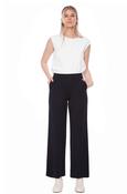 PONTE WIDE-LEG PANT - BLACK - FULL LENGTH image