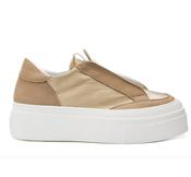 ANDIA FORA SNEAKER - IVORY SATIN NABUK TAUPE BEIGE image