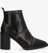 ALPE BLACK  LEATHER BOOT WITH DECORATIVE METAL STUDS image