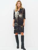 NU DENMARK CILJE TUNIC DRESS - BROWN MIX image