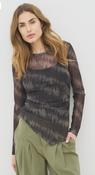 NU DENMARK ENYA MESH BLOUSE  - ARMY MIX