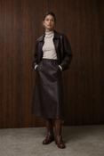 JANE LUSHKA ELLE ECO LEATHER SKIRT - DARK BROWN image