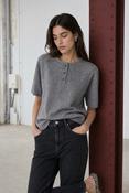 JANE LUSHKA MOON PLAIN KNIT TOP - GREY MELANGE image